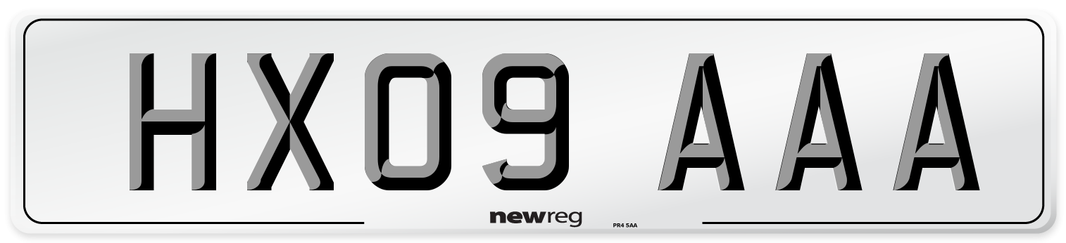 HX09 AAA Number Plate from New Reg